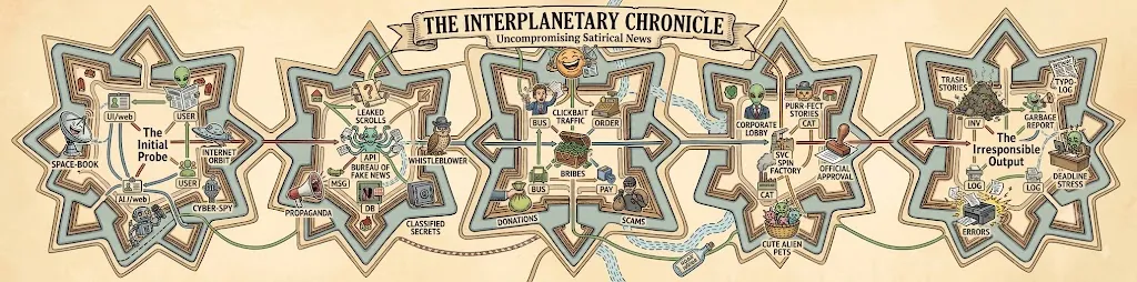 Decorative abstract header background for The Interplanetary Chronicle